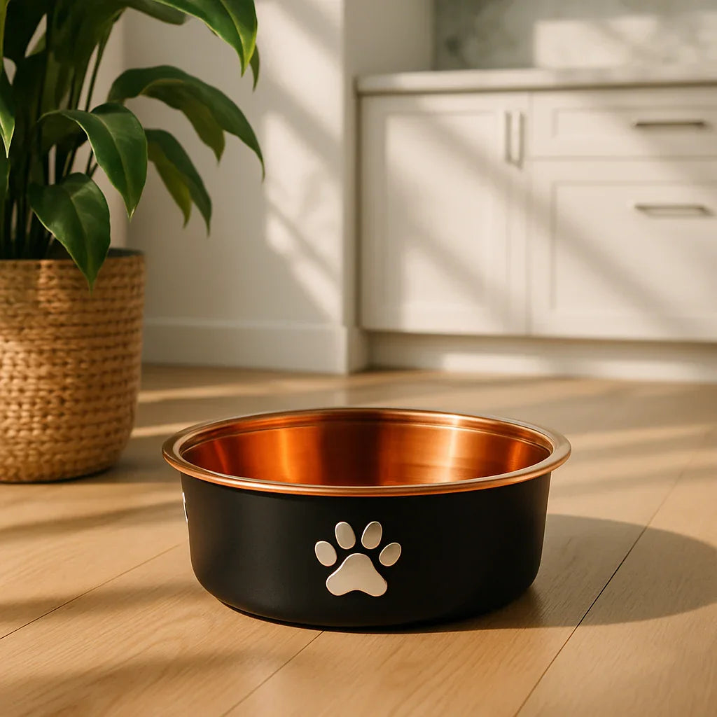 feeding-dog-bowl-brown-color