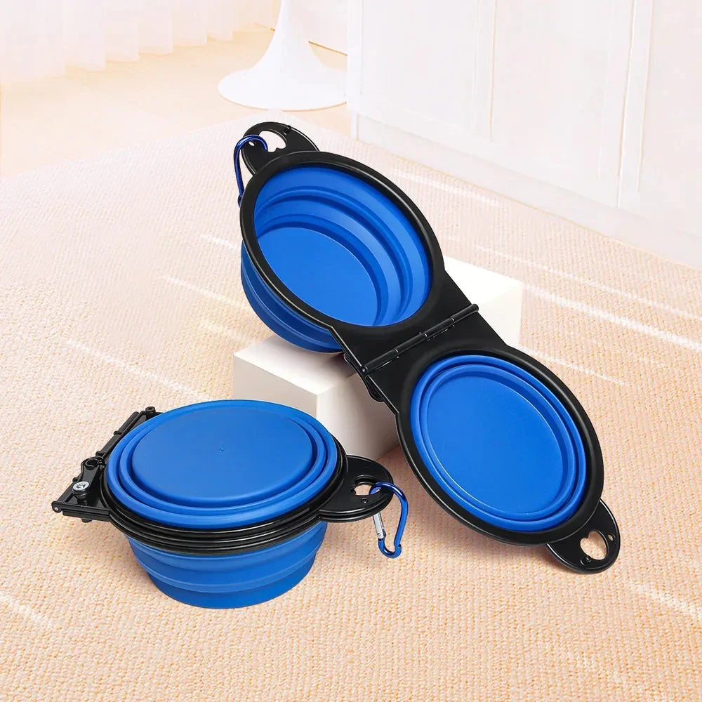 PawZen™ Collapsible Double Dog Bowl – Feed & Hydrate Anywhere