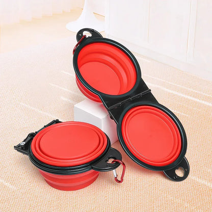 PawZen™ Collapsible Double Dog Bowl – Feed & Hydrate Anywhere